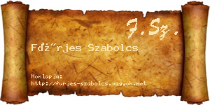 Fürjes Szabolcs névjegykártya